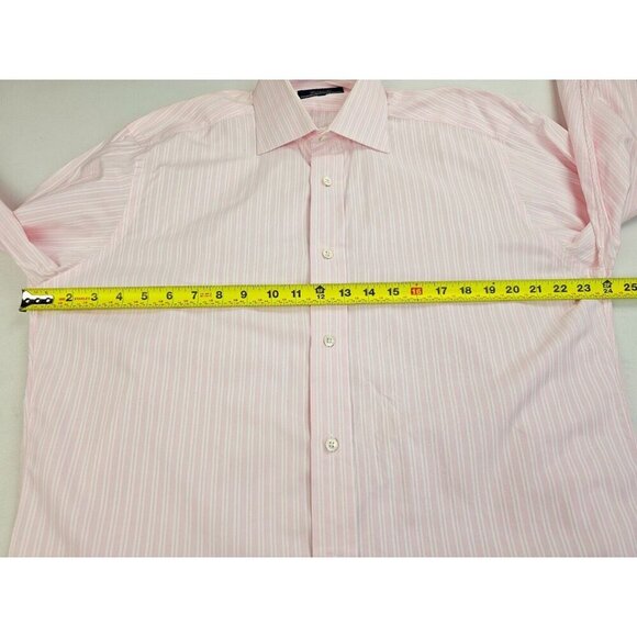 Faconnable Size 3/15.5 R Mens Powder Pink White Stripe French Cuff Spread Collar - Picture 3 of 11